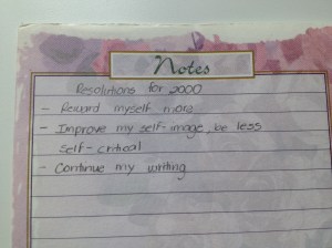 resolution list (photo by Wendy Kennar)