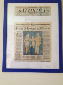 framed Times article (photo by Wendy Kennar)