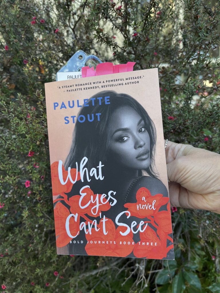 Front cover of the novel, What Eyes Can't See, features a Black woman